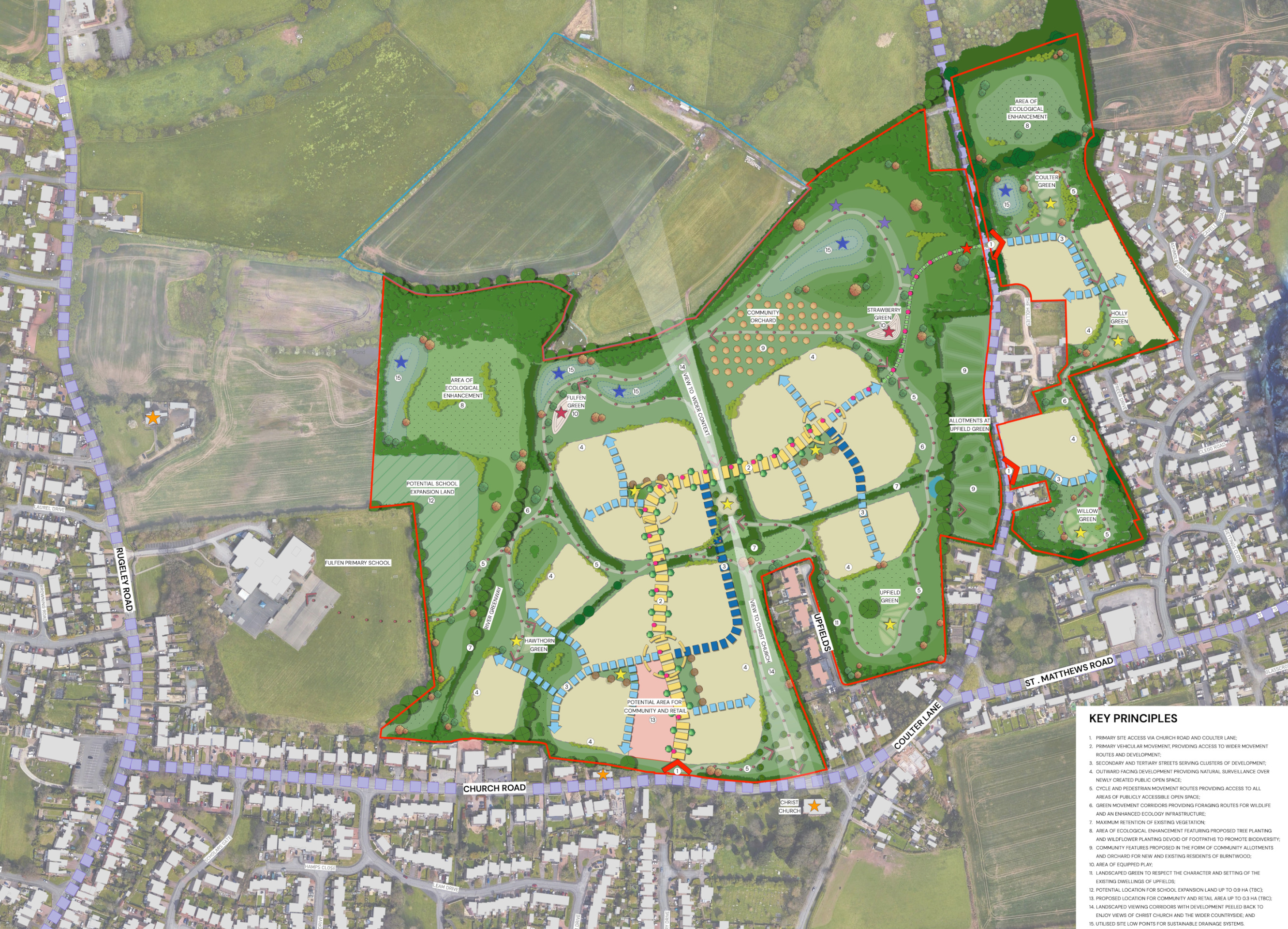 Illustrative outline layout of the proposed new neighbourhood