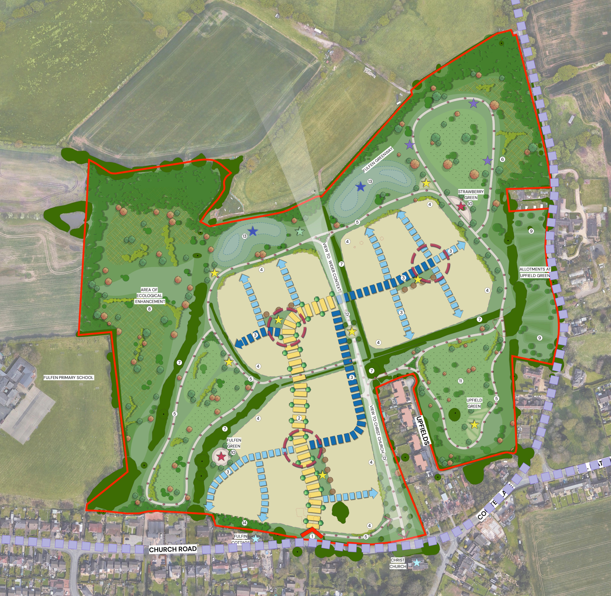 Illustrative outline layout of the proposed new neighbourhood